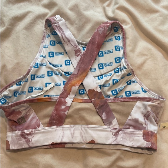 The Chestee Pink and Orange marble Sports Bra - Picture 2 of 5